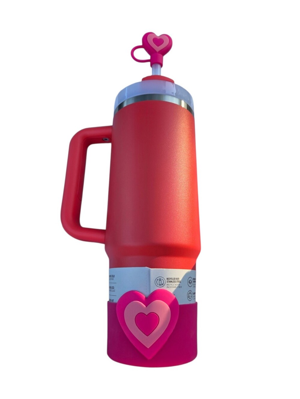 Stanley Quencher H2.0 FlowState Tumbler 30oz Vibrant Hot Coral Accessories Too! - Picture 3 of 8